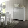 Credenza mobile soggiorno cucina alto 4 ante bianco lucido Moyen Amalfi Saldi