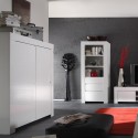 Credenza mobile soggiorno cucina alto 4 ante bianco lucido Moyen Amalfi Sconti