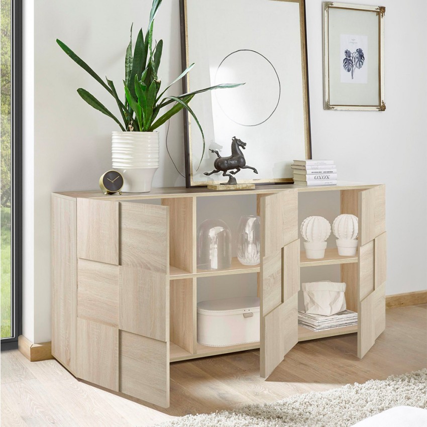 Dama Sm S credenza madia soggiorno cucina design 181cm in legno 3 ante