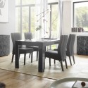 Tavolo sala da pranzo moderno grigio lucido 180x90cm Uxor Prisma Sconti
