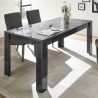Tavolo sala da pranzo moderno grigio lucido 180x90cm Uxor Prisma Promozione