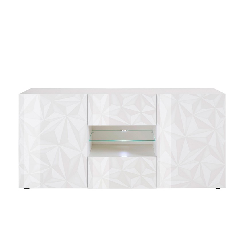 Prisma Wh L credenza 2 ante 4 cassetti bianco lucido design