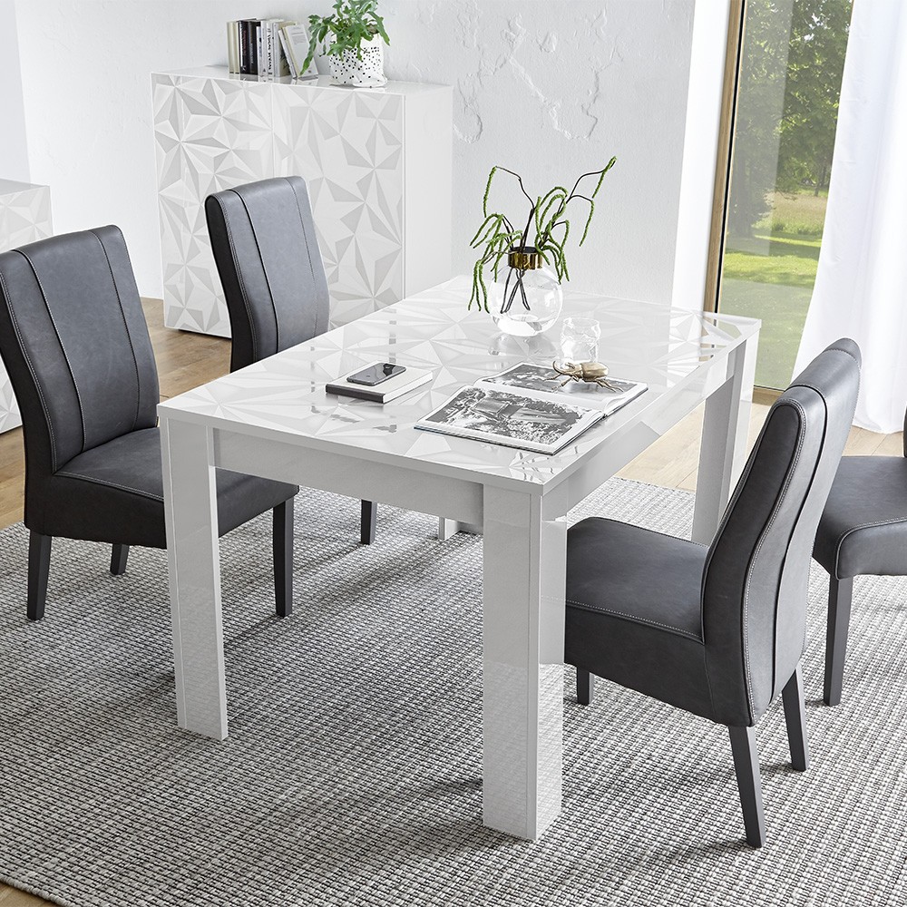Tavolo sala da pranzo allungabile bianco lucido 90x137-185cm Most Prisma