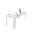 Tavolo da pranzo soggiorno 180x90cm bianco lucido moderno Athon Prisma Offerta