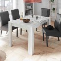 Tavolo da pranzo legno allungabile 90x137-185cm bianco lucido Vigo Urbino Stock