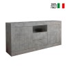 Credenza soggiorno moderna 2 ante 2 cassetti grigio cemento Urbino Ct L Vendita
