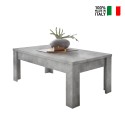 Tavolino basso moderno salotto 65x122cm grigio cemento Iseo Urbino Vendita