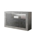 Credenza soggiorno design moderno 3 ante grigio cemento nero Doppel MCX Offerta