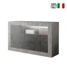 Credenza soggiorno design moderno 3 ante grigio cemento nero Doppel MCX Vendita