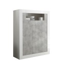 Credenza soggiorno alta 144cm bianco lucido cemento moderno Sior BC Offerta