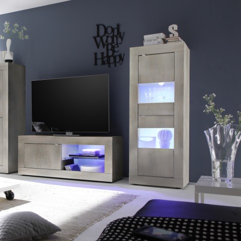 Vetrina soggiorno salotto moderna in legno 61x162cm Nina Pc Basic Promozione
