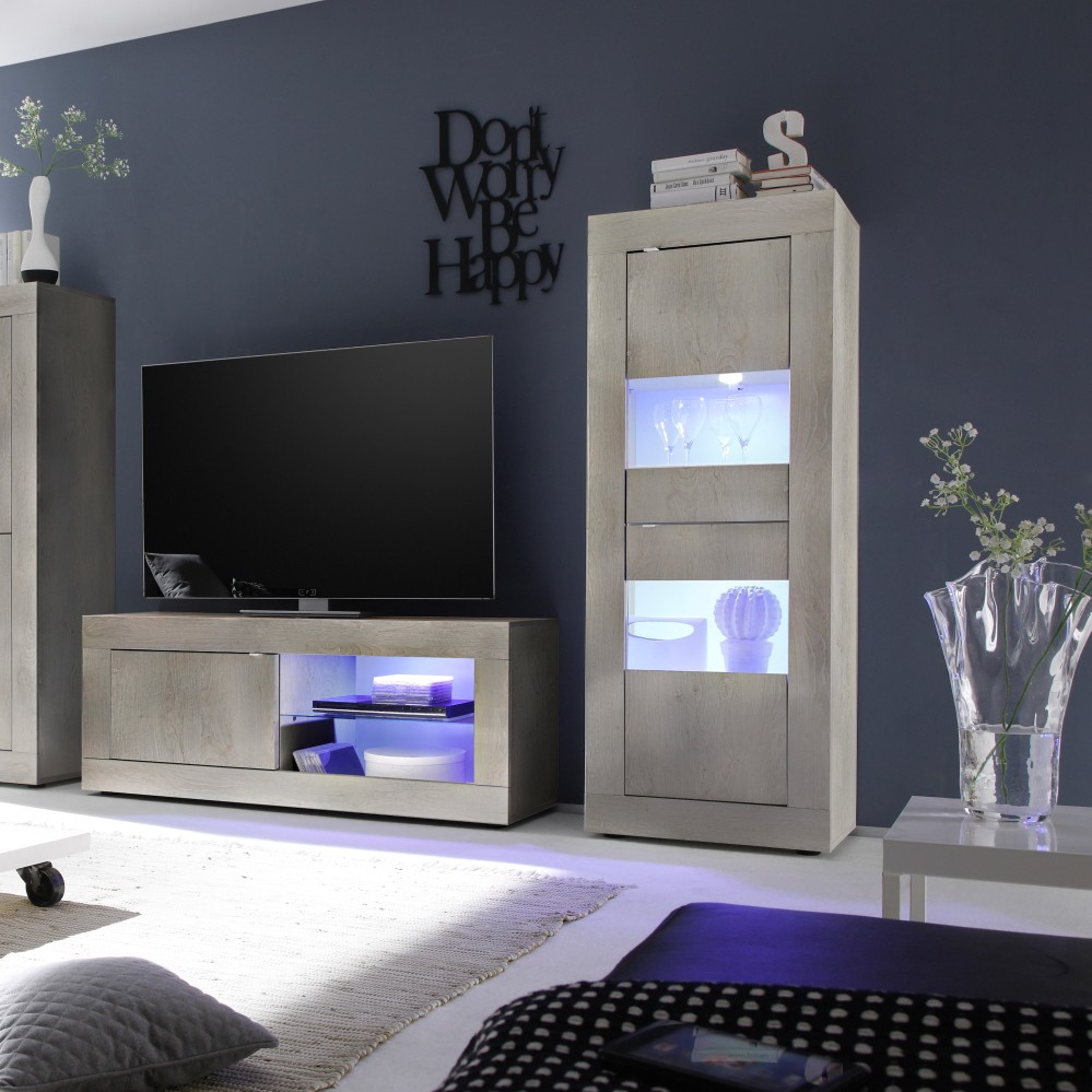 Vetrina soggiorno salotto moderna in legno 61x162cm Nina Pc Basic