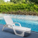 Stock 20 lettini prendisole plastica sdraio ruote giardino piscina Zanzibar Offerta
