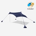 Tenda spiaggia mare gazebo portatile 2,3 x 2,3 m protezione UV antivento Formentera Stock
