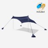 Tenda spiaggia mare gazebo portatile 2,3 x 2,3 m protezione UV antivento Formentera Stock