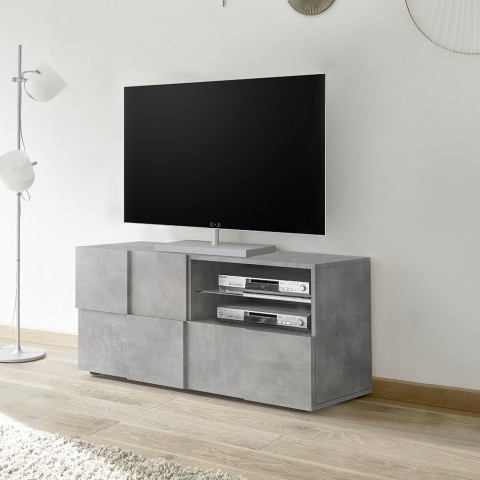 Mobile porta TV design moderno 121x42cm grigio cemento Petite Ct Dama Promozione