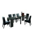 Consolle allungabile moderna nera 54-252cm tavolo da pranzo Wing Saldi