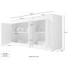 Credenza soggiorno moderna 3 ante bianco lucido cemento Modis BC Basic Stock