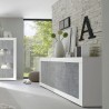 Credenza soggiorno moderna 4 ante bianco lucido cemento 207cm Altea BC Sconti