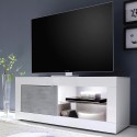 Mobile porta TV moderno bianco lucido grigio cemento Diver BC Basic Promozione