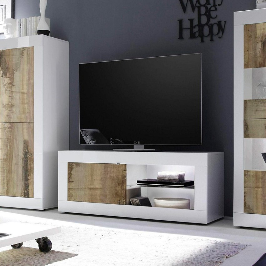 Diver BW Basic mobile porta TV soggiorno living bianco lucido legno
