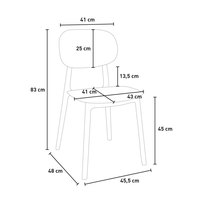 Sedia design moderno polipropilene cucina sala da pranzo esterno Nantes