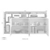 Credenza mobile soggiorno 4 ante bianco lucido grigio cemento Cadiz BC Catalogo