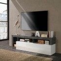 Mobile porta TV design moderno 184cm nero bianco lucido Dorian BX Sconti