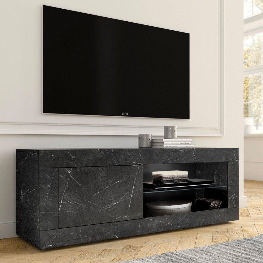 Diver MB Basic mobile porta TV soggiorno moderno marmo nero opaco