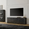 Mobile porta TV moderno nero effetto marmo 2 ante 2 cassetti Visio MB Saldi