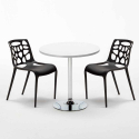 Tavolino Rotondo Bianco 70x70cm Con 2 Sedie Interno Gelateria Long Island Acquisto