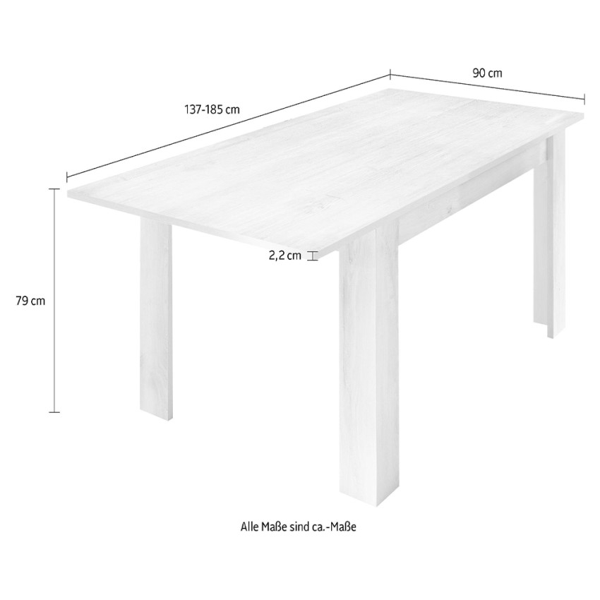 Avant Rimini tavolo da pranzo allungabile nero 90x137-185cm in legno