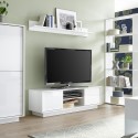 Mobile porta TV soggiorno bianco lucido moderno 138cm 2 ante Dener Ice Saldi