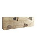 Credenza madia moderna legno rovere 241cm 4 ante specchi Vittoria RS L Offerta