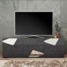 Mobile porta TV 3 ante design moderno grigio lucido Brema GR Vittoria Sconti