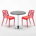 Tavolino Rotondo Nero 70x70cm Con 2 Sedie Interno Gelateria Cosmopolitan Acquisto