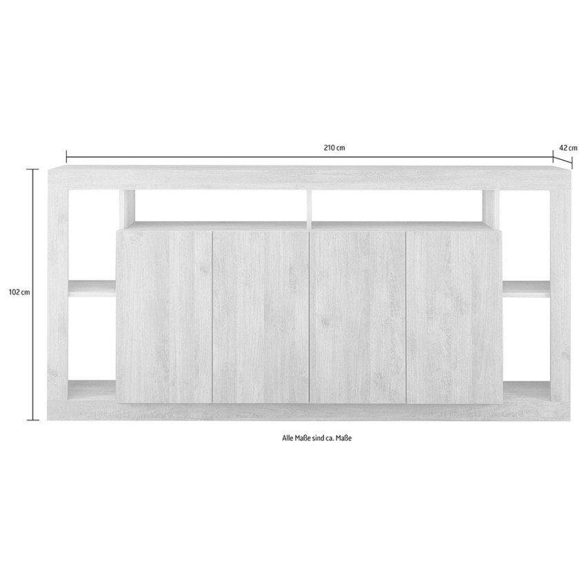Radis MR credenza madia soggiorno design moderno 210cm 4 ante in legno