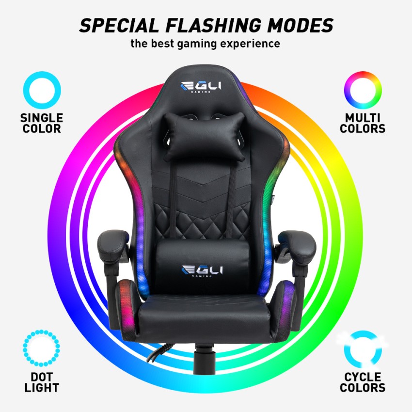 The Horde Comfort poltrona sedia gaming ergonomica poggiapiedi LED RGB