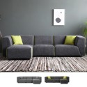 Divano 3 posti modulare componibile in tessuto stile moderno con pouf Jantra Promozione