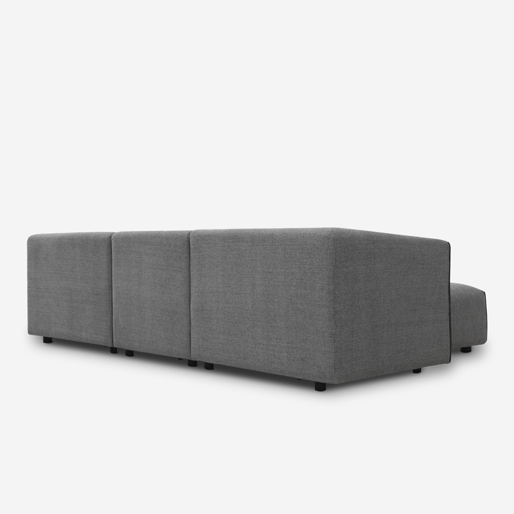 Divano 3 posti modulare componibile in tessuto stile moderno con pouf  Jantra Colore: Grigio chiaro