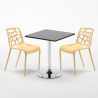 Tavolino Quadrato Nero 70x70cm Con 2 Sedie Interno Gelateria Mojito Misure
