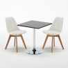 Tavolino Quadrato Nero 70x70cm Con 2 Sedie Interno Nordica Mojito Misure