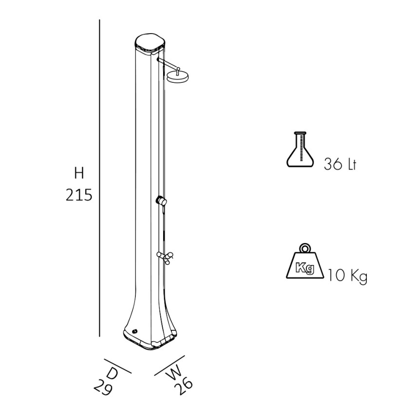 Doccia Solare da giardino Big Happy Five 36 lt con lavapiedi - Arkema