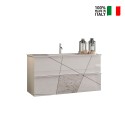 Mobile bagno 2 cassetti sospeso con lavabo bianco lucido Kelly Stock