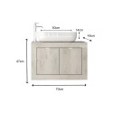 Mobile bagno sospeso con lavabo e 2 ante in legno bianco moderno Alon 