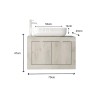 Mobile bagno sospeso con lavabo e 2 ante in legno bianco moderno Alon 