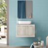 Mobile bagno sospeso con lavabo e 2 ante in legno bianco moderno Alon Catalogo