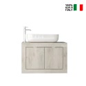 Mobile bagno sospeso con lavabo e 2 ante in legno bianco moderno Alon Modello