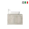 Mobile bagno sospeso con lavabo e 2 ante in legno bianco moderno Alon Modello