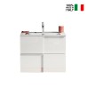 Mobile bagno sospeso bianco lucido con lavabo e 3 cassetti Gambit Dama Modello